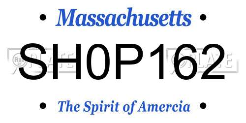 SH0P162 Massachusetts License Plate