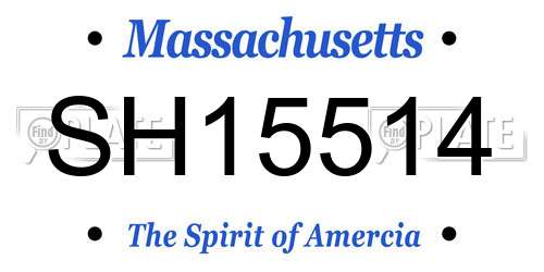 SH15514 Massachusetts License Plate