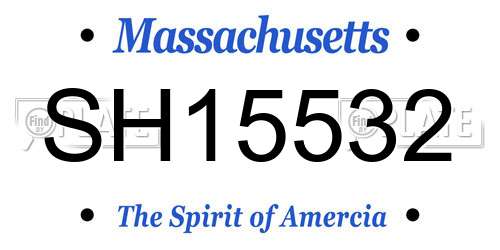 SH15532 Massachusetts License Plate