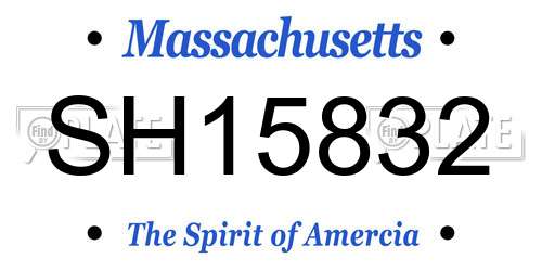SH15832 Massachusetts License Plate