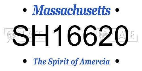 SH16620 Massachusetts License Plate