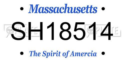 SH18514 Massachusetts License Plate