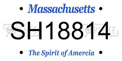 SH18814 Massachusetts License Plate