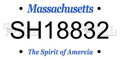 SH18832 Massachusetts License Plate