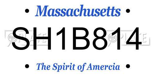 SH1B814 Massachusetts License Plate