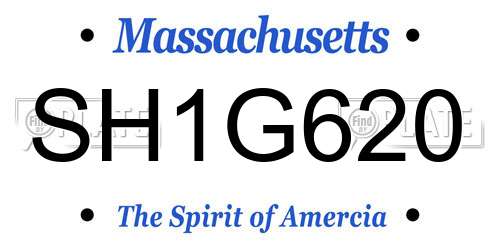 SH1G620 Massachusetts License Plate