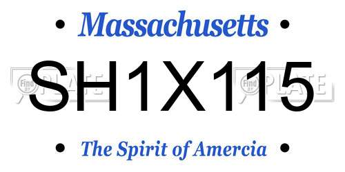SH1X115 Massachusetts License Plate