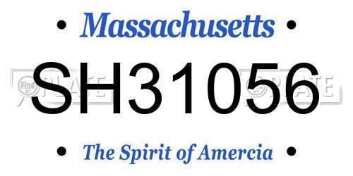 SH31056 Massachusetts License Plate