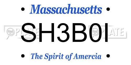SH3B0I Massachusetts License Plate