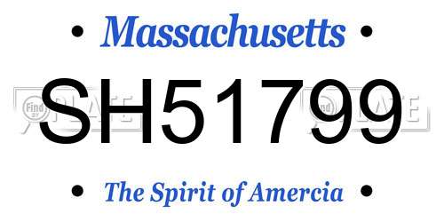 SH51799 Massachusetts License Plate