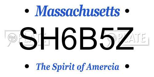 SH6B5Z Massachusetts License Plate