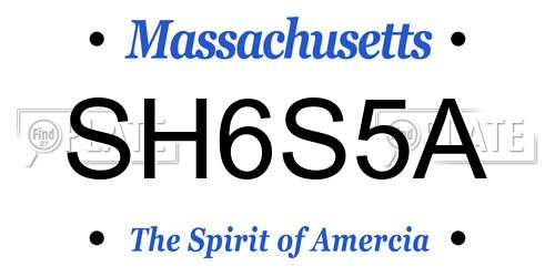 SH6S5A Massachusetts License Plate