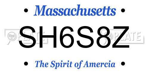 SH6S8Z Massachusetts License Plate