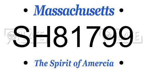 SH81799 Massachusetts License Plate
