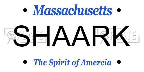 SHAARK Massachusetts License Plate