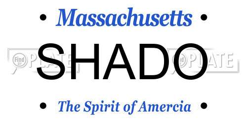 SHADO Massachusetts License Plate