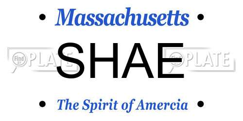 SHAE Massachusetts License Plate
