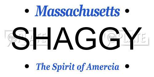 SHAGGY Massachusetts License Plate