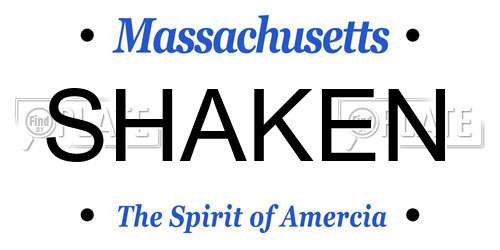 SHAKEN Massachusetts License Plate