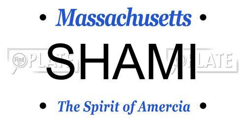 SHAMI Massachusetts License Plate
