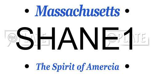 SHANE1 Massachusetts License Plate