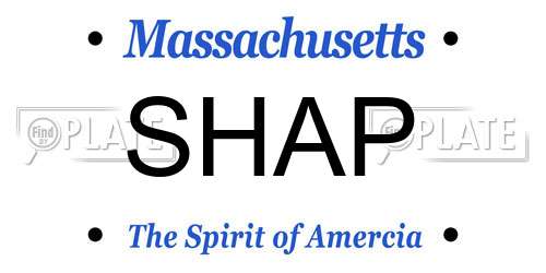 SHAP Massachusetts License Plate