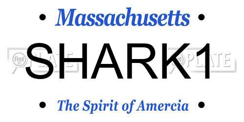 SHARK1 Massachusetts License Plate