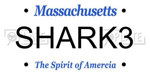 SHARK3 Massachusetts License Plate