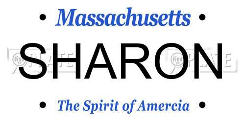 SHARON Massachusetts License Plate