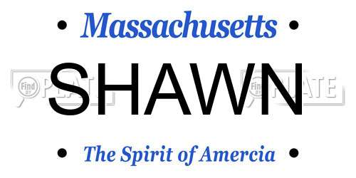 SHAWN Massachusetts License Plate