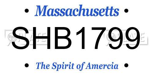 SHB1799 Massachusetts License Plate