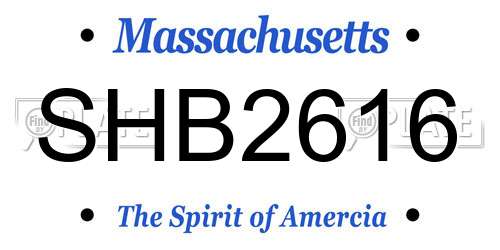 SHB2616 Massachusetts License Plate
