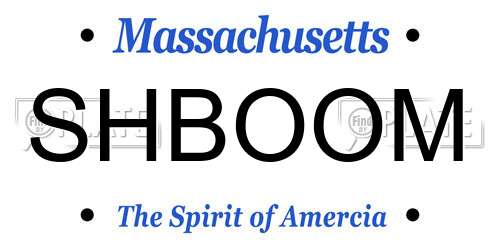 SHBOOM Massachusetts License Plate