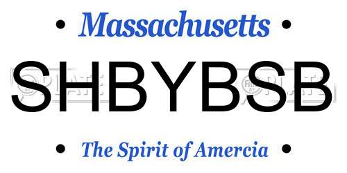 SHBYBSB Massachusetts License Plate