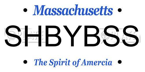 SHBYBSS Massachusetts License Plate