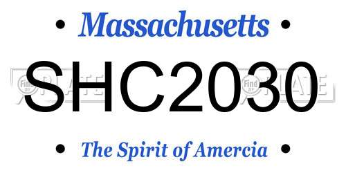 SHC2030 Massachusetts License Plate