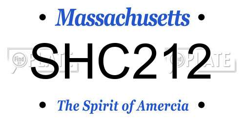 SHC212 Massachusetts License Plate