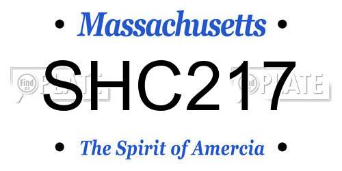 SHC217 Massachusetts License Plate