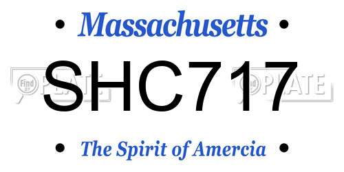 SHC717 Massachusetts License Plate