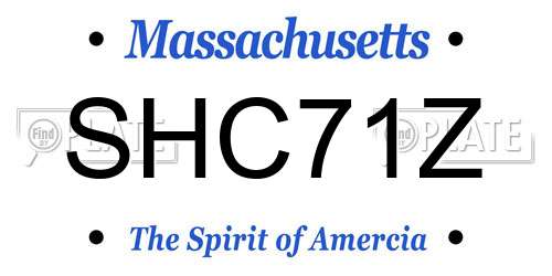SHC71Z Massachusetts License Plate