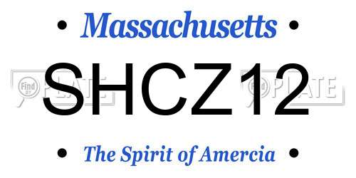 SHCZ12 Massachusetts License Plate