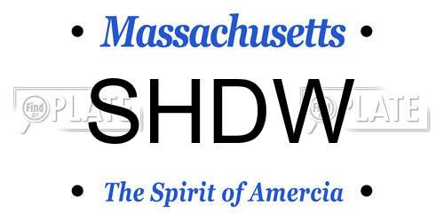 SHDW Massachusetts License Plate