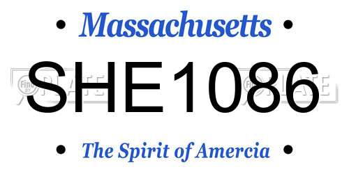 SHE1086 Massachusetts License Plate