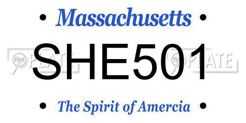 SHE501 Massachusetts License Plate