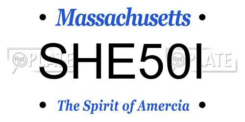 SHE50I Massachusetts License Plate