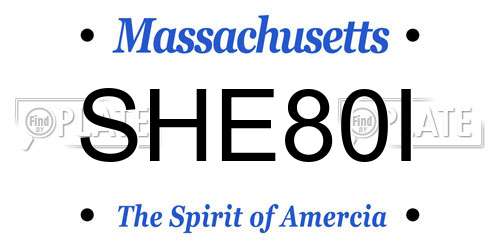 SHE80I Massachusetts License Plate