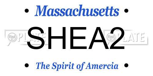 SHEA2 Massachusetts License Plate