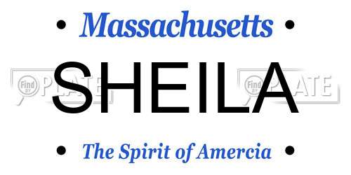 SHEILA Massachusetts License Plate