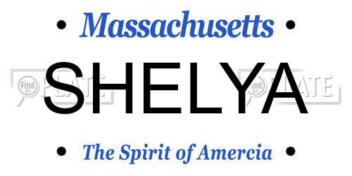 SHELYA Massachusetts License Plate