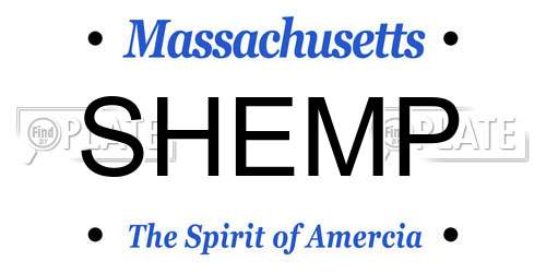 SHEMP Massachusetts License Plate